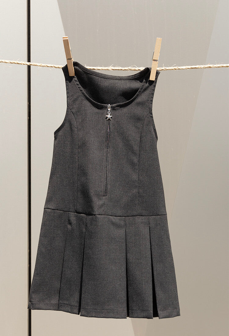 Dungaree dress with zipper